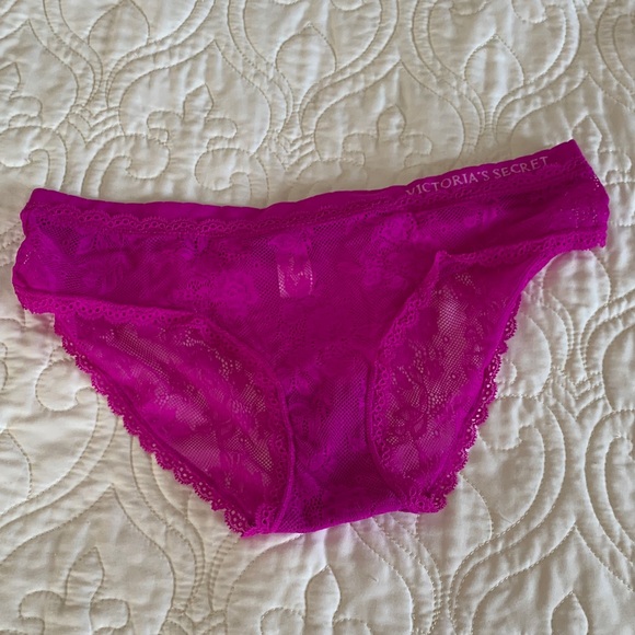 Victoria's Secret Fuchsia Lace Panties L - Picture 1 of 3